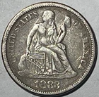 1883 Silver Seated Liberty Dime