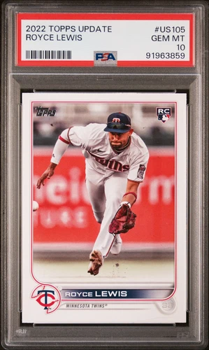 2022 TOPPS UPDATE #US105 ROYCE LEWIS ROOKIE RC PSA 10
