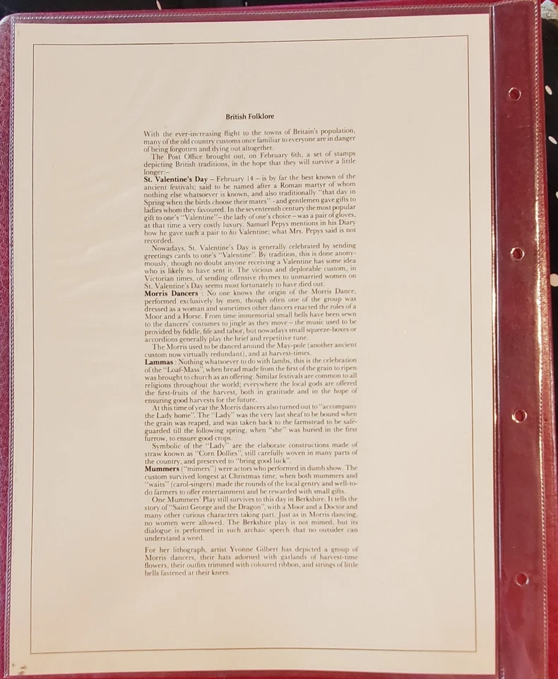 British Folklore - Folk Festival 1981 - First Day of Issue - 8500/9500  - Image 2 of 2