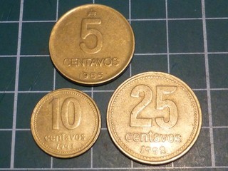 ARGENTINE LOT de 5 10 & 25 CENTAVOS VOIR COMPOSITION !