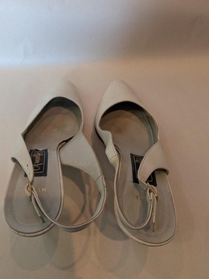 Amalfi Myrna Womens Back Strap High Heel Ivory Colored 8 AAA