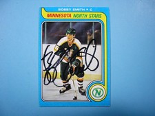 1979/80 TOPPS NHL HOCKEY CARD #206 BOBBY SMITH ROOKIE EX/NM SHARP AUTO AUTOGRAPH