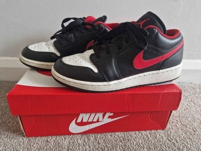 Kinder Nike Air Jordan 1 Low GS ''White Toe'' Schwarz Rot Größe 5