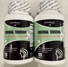 2 Pack Moringa 1500mg - Herbal Nutrition Supplement, 180 Capsules, EXP: 02/2027