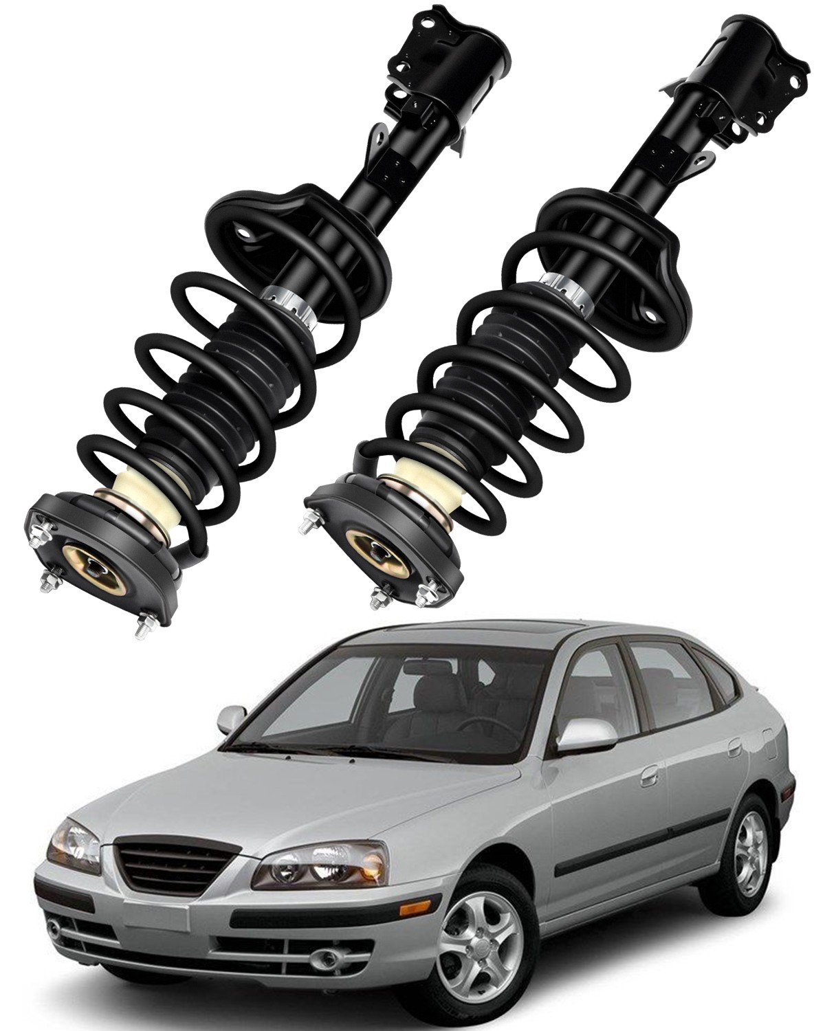 Pair Rear Strut & Coil Spring Assembly 2000-2006 Hyundai Elantra