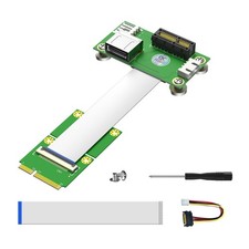 Desktop Mini PCIe to PCIe X1 Board Cable Set, Two-Board Ribbon Line with Feet