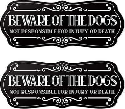 Moxweyeni 2-Piece Metal Dog Warning Sign Set for Fence and Gate Closure