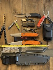 10 Piece Pocket Knife Lot Gerber Kershaw Cold Steel