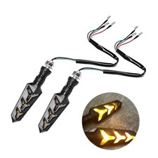 2 PCS Motorcycle Indicators Flowing Turn Signal Lights, Motorbike Yellow