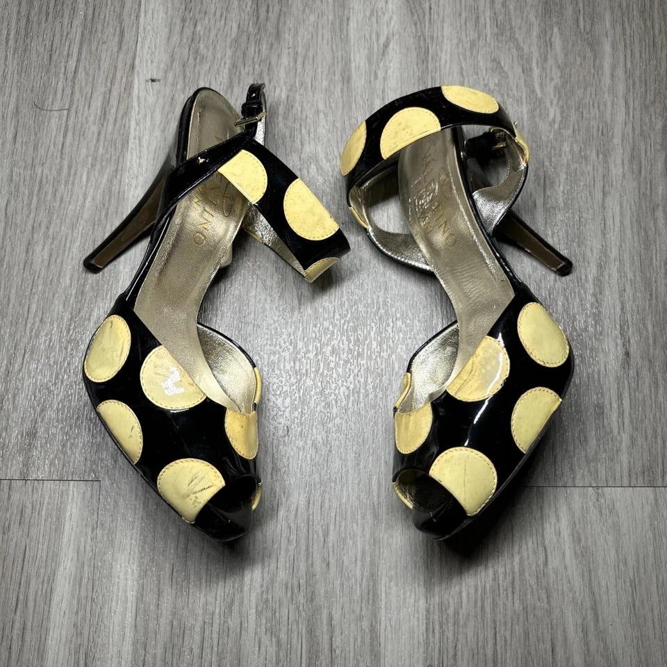 Valentino Garavani WOMEN High Patent Leather Polka Dot Peep Toe Pump EURO 36.5 - Image 3 of 4