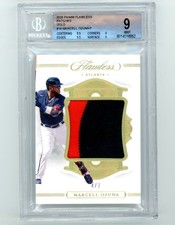2020 Panini Flawless Patches Marcell Ozuna Gold /7 BGS 9 Atlanta Braves P-MO