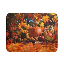 Fall Harvest Pumpkin Dish Drying Mat for Kitchen Counter,Thanksgiving Maple L...