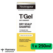 Neutrogena T/Gel Dry Scalp Shampoo 250ml - Dandruff & Itchy Scalp Treatment