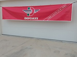 Huge 12' Vintage Ducati Motorcycle Dealership Display Sign Banner 916 900 Rare!