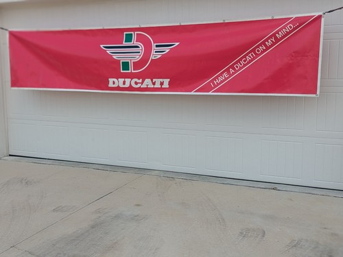 Huge 12' Vintage 90s Ducati Motorcycle Dealer Display Sign Racing Banner OEM Nos