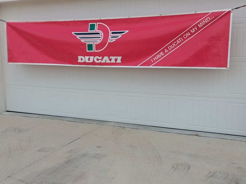 Huge 12' Vintage Ducati Motorcycle Dealership Display Sign Banner 916 900 Rare!