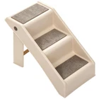 Foldable Pet Steps 3-Tier Dog Cat Stairs for Bed Couch Non-Slip Carpet Treads