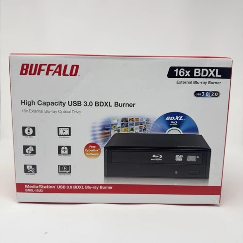 Buffalo MediaStation 16x External BDXL Blu-ray Burner Disk drive BRXL-16U3