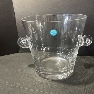 Beautiful TIFFANY Scroll Handled Crystal Ice Bucket, 1/4