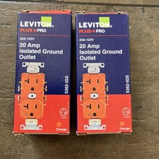 Leviton Orange 20A Isolated Ground Outlet 20A 125V Lot Of 2