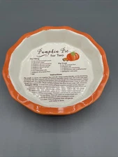 Pie Baking Dish For Two. Pumpkin Pie Recipe. Abbey Gift Company.  Unused.