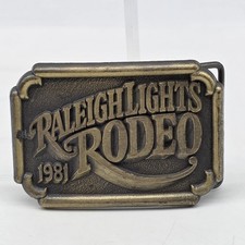 Raleigh Lights Cigarettes Brass Colored Belt Buckle 1981 Rodeo