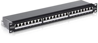 24-Port Cat6A Shielded Patch Panel, 1U 19'' Metal Housing, 10G Ready, Cat5e,Ca...