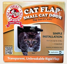 Ideal Pet Products Cat Flap Small Door 6 1/4" x 6 1/4" White - NEW