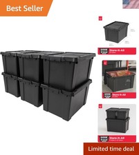 20 Gallon Lockable Storage Bins with Lids, 6 ...
