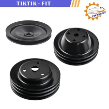 3PCS 2/3/1G LWP Pulley & Crankshaft Pulley & Pump Power Steering Pulley for SBC