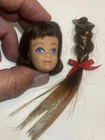 Vintage Midge Doll Head and a Braid Brunette Barbie's Friend