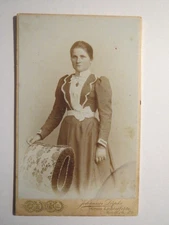 Gross-Lichterfelde - standing woman in dress / CDV