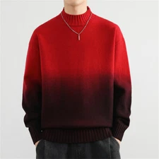 Men's Slim Fit Turtleneck Sweater Casual Knitted Pullover Warm Sweaters