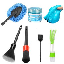 Car Interior Duster Detailing Cleaning Gel Brushes Kit Soft Dust Detail Crevice