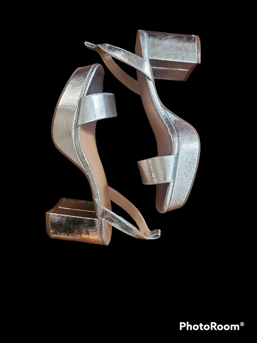 Torrid Silver Crinkle Heels Size 9WW eBay