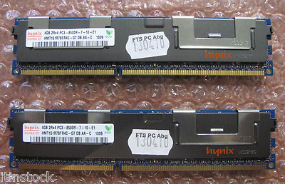 2x Hynix HMT151R7BFR4C-G7 4Gb 2Rx4 PC3-8500R DDR3-1066 Registered RAM Arbeitsspeicher