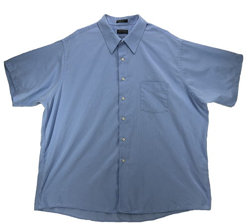 Arrow Men's Size XXL Wrinkle Free Short Sleeve Button Up Polyester Blend Shirt