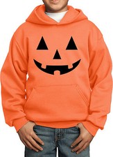 Kids Halloween Black Jack O Lantern Hoodie