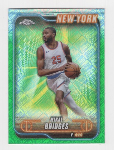 2024-25 TOPPS CHROME TOPPS GREEN REFRACTOR MIKAL BRIDGES NEW YORK KNICKS #190 - 第 1/1 張圖片