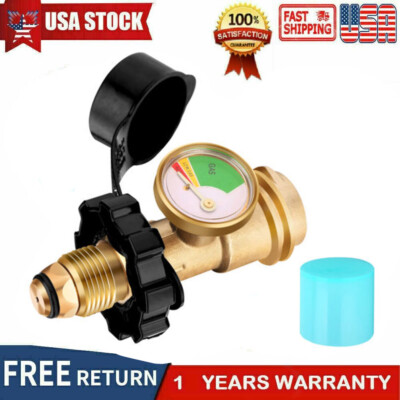POL Propane Regulator 2 Stage Propane Regulator With Gauge - POL Connection For 20-100lb Tanks, Gas Grills, RVs & Heaters Propane Gauge