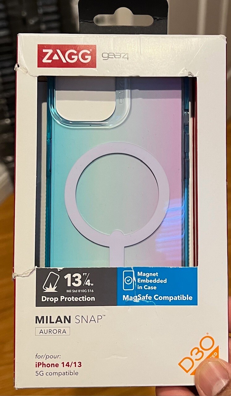 Gear4 ZAGG Milan Snap Case for MagSafe for iPhone 14 - Aurora Ombre Blue