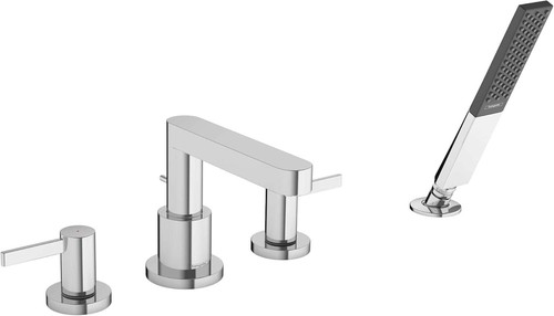 Hansgrohe 76443001 Finoris 4 orificios montado en cubierta relleno de bañera romana, cromo - Imagen 2 de 6