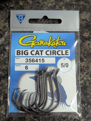 Gamakatsu Big Cat Circle Hook - Size 5/0 - Pack of 6 - Catfish Hooks