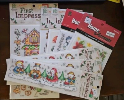 Provo Craft First Impressions Christmas Rub-ons, Christmas rub-ons, NIP