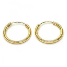 Medium Endless Real Gold Plated Round Hoop 14k Gold Layered 50mm Earrings