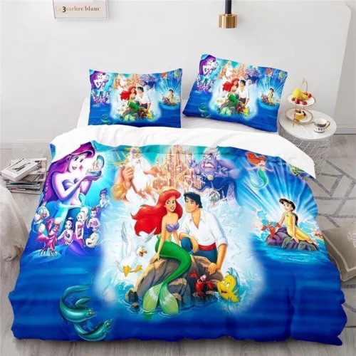 The Little Mermaid Princess Ariel 3D Quilt Duvet Cover Bedding Set Pillowcase UK - Picture 22 of 39