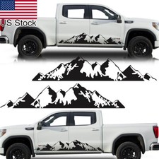 2x 78 Black Snow Mountain Car Body Side Stickers For Gmc Sierra 1500 2500hd Etc
