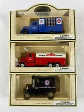 LOT OF 3 MADE IN ENGLAND CHEVRON COMMEMORATIVE MODEL DIECAST TRUCKS STANDARD OIL