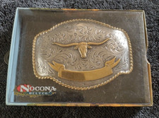 Nocona Western LONGHORN Bull Skull Belt Buckle