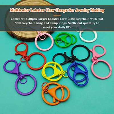30Pcs Lobster Claw Clasps With Jump Rings - Jewelry Making Supplies For DIY Crafts